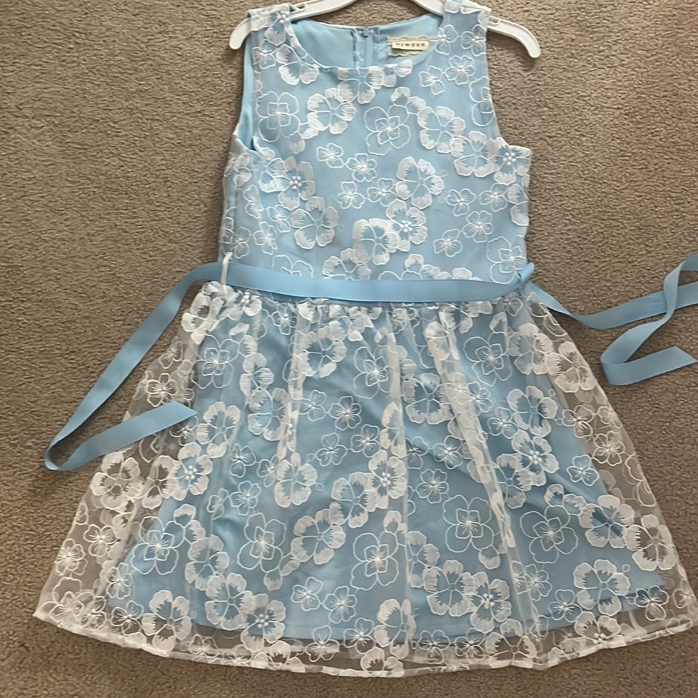 Girls blue flower dress
